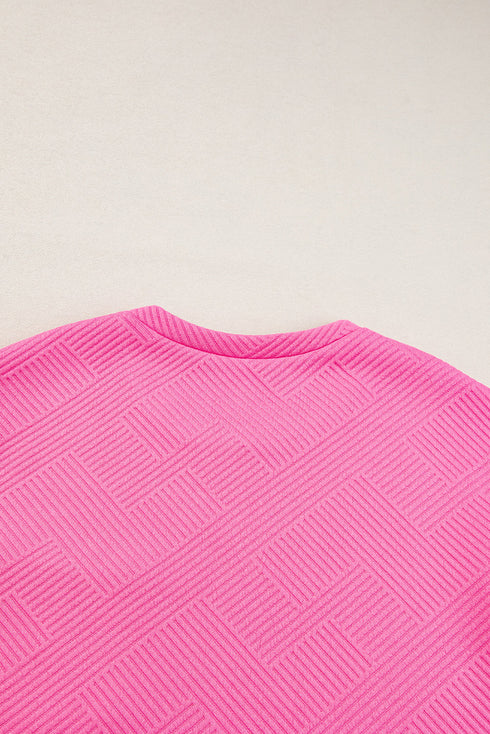 Textured Cap Sleeve T Shirt Dress